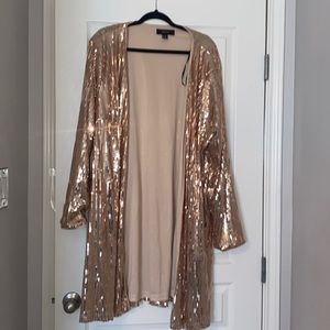 Rose gold sequin duster. Never worn